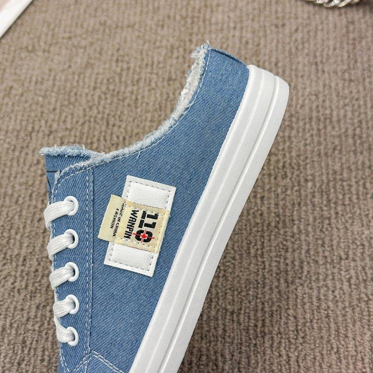 2025 Spring, Summer, Autumn and Winter Foreign Trade New Women's Shoes Women's Board Shoes Student Shoes Little White Shoes Low-top Round Head Ribbon