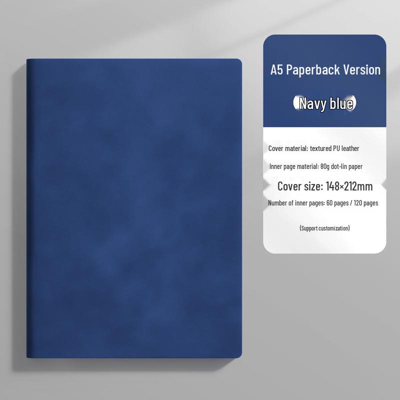 A5 Custom Logo Business Notebook | Soft Leather, Thickened, Buckle Diary with Gift Box