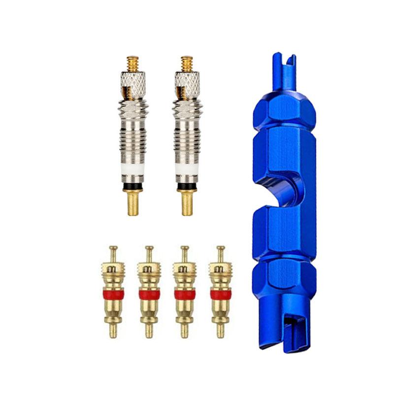 18-teilige Fahrrad-Reparaturwerkzeug-Sets Presta-Ventilkern-Set Fahrrad Schrader-Ventilschlüssel Tubeless-Reifenheber MTB-Reparaturwerkzeuge