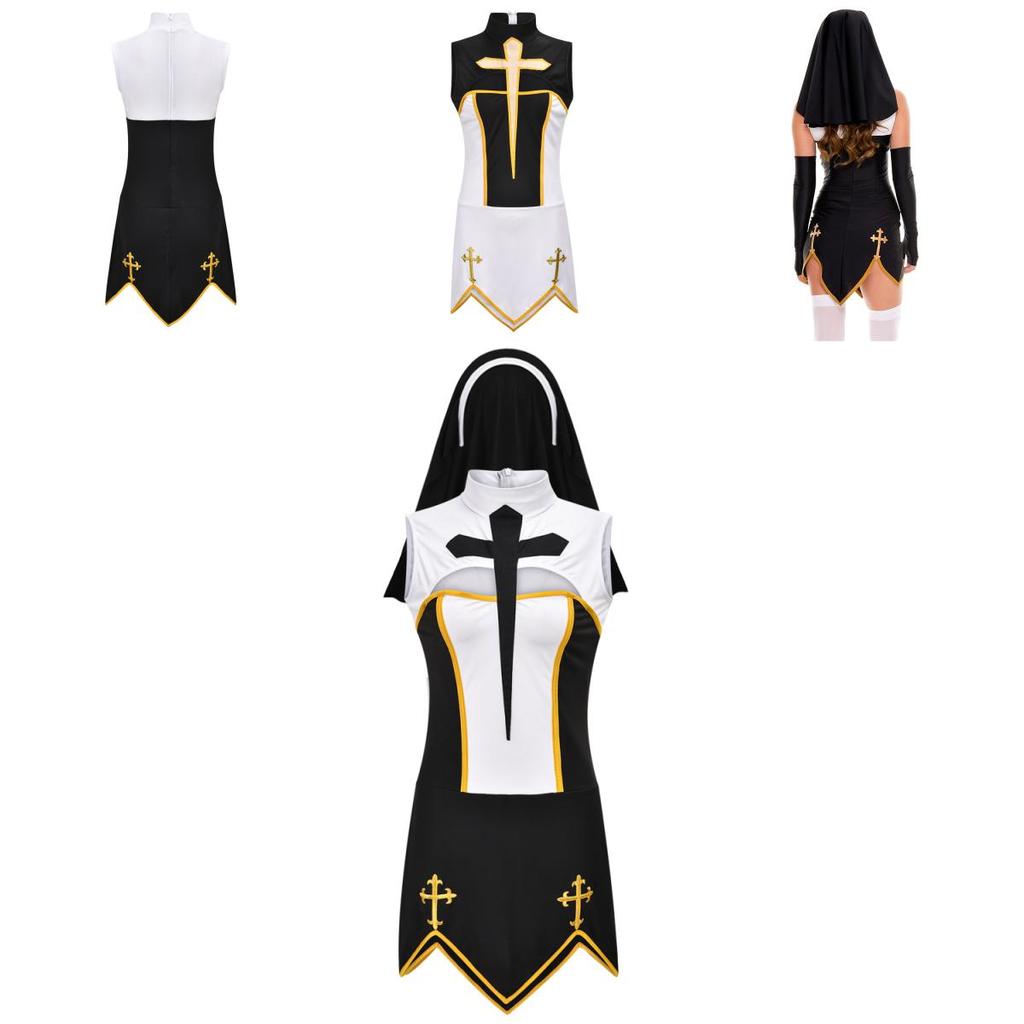 Seksowny Psotny Kostium Zakonnicy Wysokiej Jakości Czarna Przebranie Dla Kobiet Cosplay I Imprezy Halloweenowe