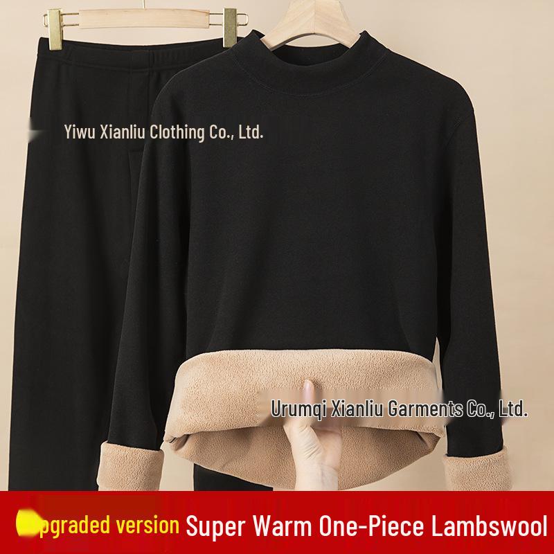 Men’s and Women’s Cozy Velvet Thermal Underwear Set for Autumn and Winter
