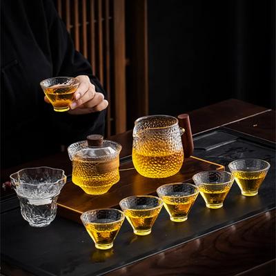High Temperature Resistance Glass Teapot With Anti-scalding Handle Office Used Tea Cup Transparent Kettle