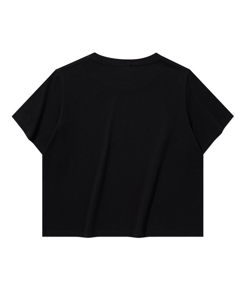 COVERNAT (W) C Logo Crop T-Shirt Black