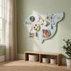 Dolphin Wall Board Light Blue and White Wooden Activity Panel Bead Maze