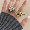 Unique Sea Urchin Spikes Ring Gold/Silver Alloy Ring Finger Jewelry Daily Wear Fashion Accessories for Women Girls