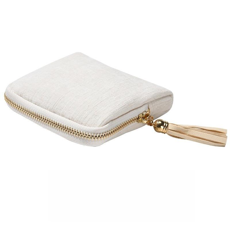 1pcs Tassel Storage Jewelry Pouch Bracelet Bangle Necklace Ring Organizer Metal Zipper Portable Jewelry Storage Bag
