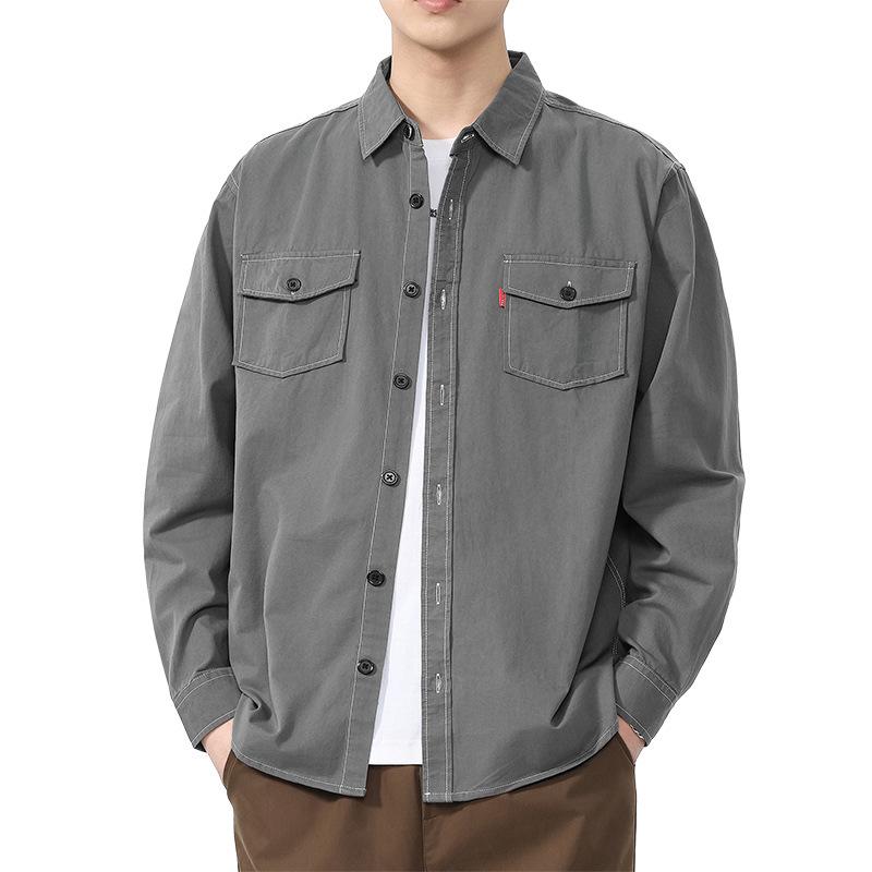 New Spring Solid Color Shirt for Men Re-stylish Casual Cotton Shirt