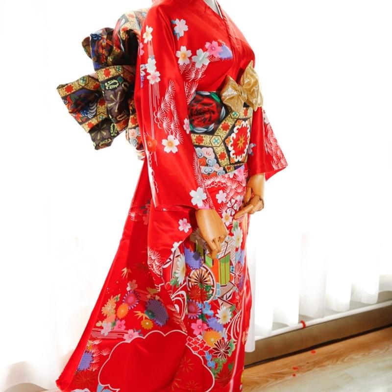 Oversized Bowknot Belt Traditional Japanese Sash for Kimono Adjustable Length Soft Fabric Multiple Color Option