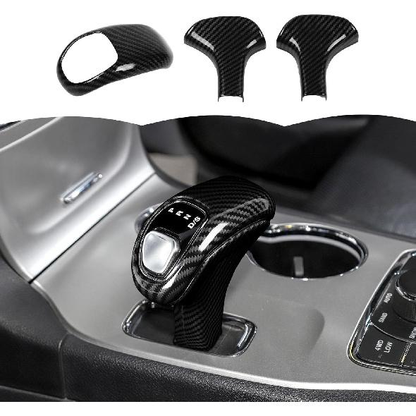RT-TCZ Carbon Fiber Gear Shift Knob Cover Trim Decorative Interior Accessories Compatible with Jeep Grand Cherokee 2014-2015