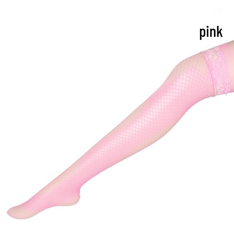 Lace Fishnet Thigh-High Stockings: Black Sexy Over-the-Knee Women's Stockings