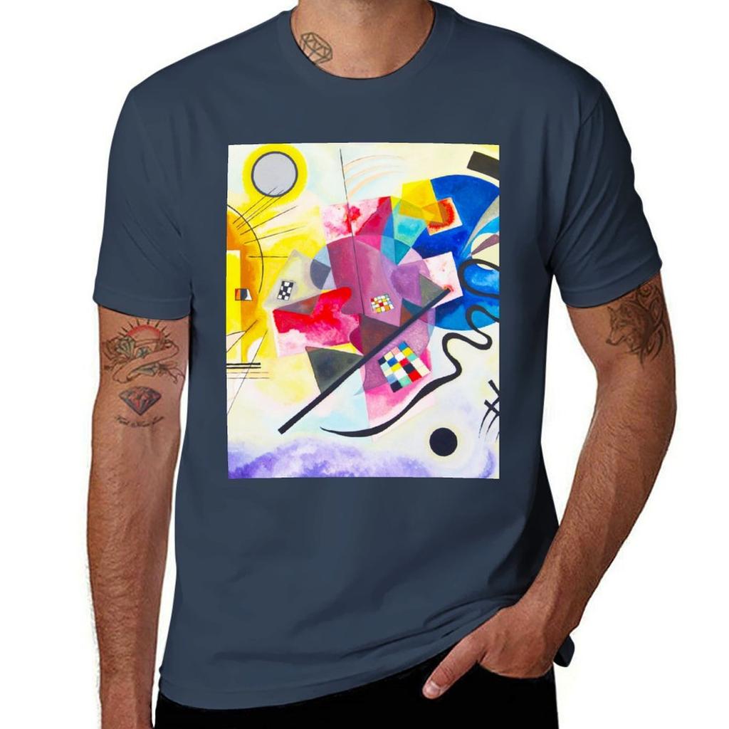 KANDINSKY HD  Yellow Red Blue 1925 TShirt Stain Resistant Casual Tee