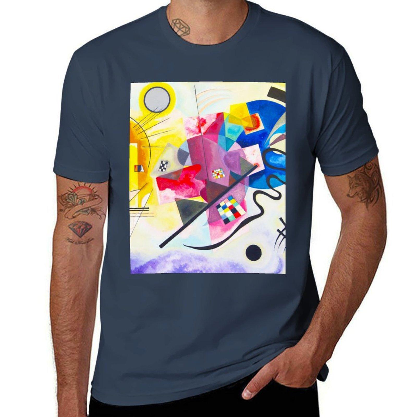 KANDINSKY HD Yellow Red Blue 1925 TShirt Stain Resistant Casual Tee S