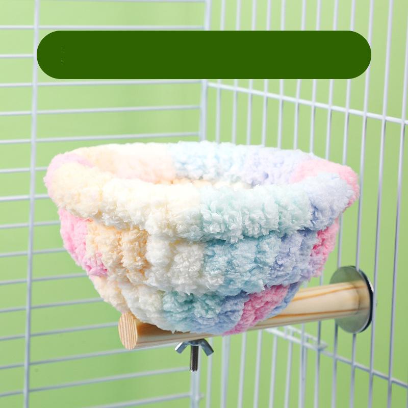 Bird Cage Nest Warm Plush Nest with Stick Bird Beds Parrot Nest Parakeet Nest Cockatiel Bed Winter Sleeping Bed Bird Hammock