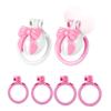 New Sissy Pink Bow Chastity Cage Pot Lid Bell CB Lock BDSM Urethral Lock Abstinence Restraint Genital Wearable Device Sex Toys