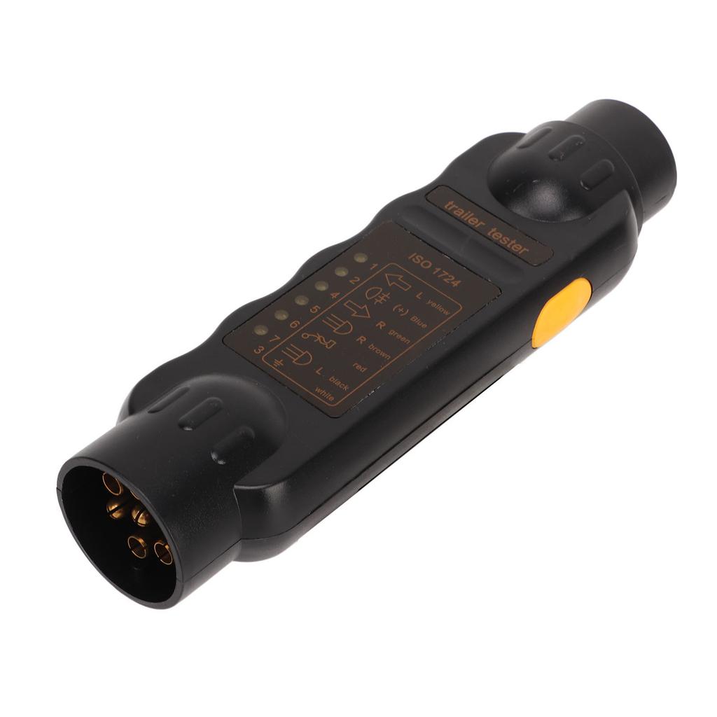 Trailer Socket Tester 7 Pin Electrical Tow Bar Wiring Circuit Light Test Tool for Truck RV Black Label