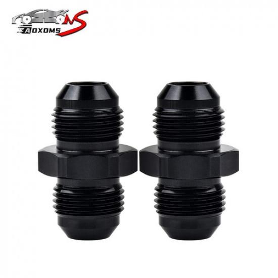 2Pcs 8AN to 8AN Male Flare Coupler Union Straight Fuel Hose Adapter Fitting Blue