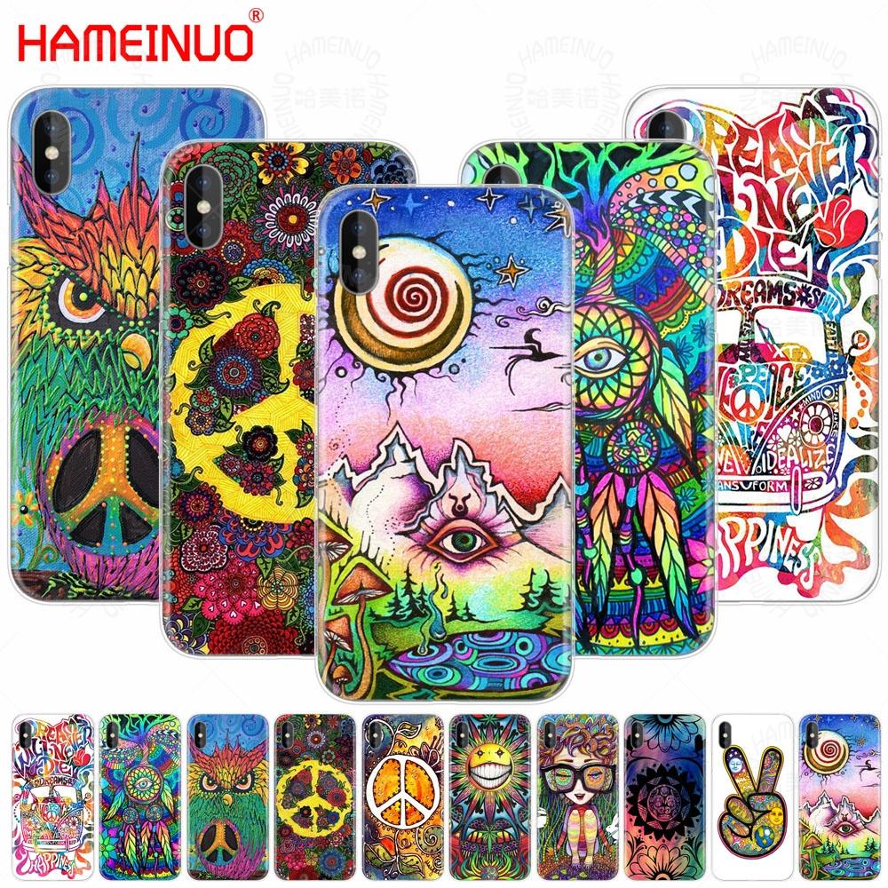 

Чехол для мобильного телефона Hameinuo Hippy Hippie Psychedelic Art Peace для iphone X 8 7 6 4 4S 5 5S SE 5c 6s plus iphone 4 4S