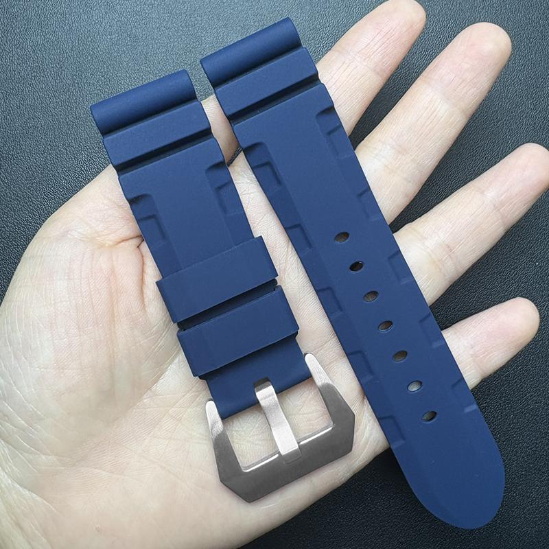 6 Farben 24MM Silikon-Uhrenarmband für Panerai Diesel Fossil Tauchen Ersatz-Armbänder PAM1596/441 Herren Sportuhr Armband