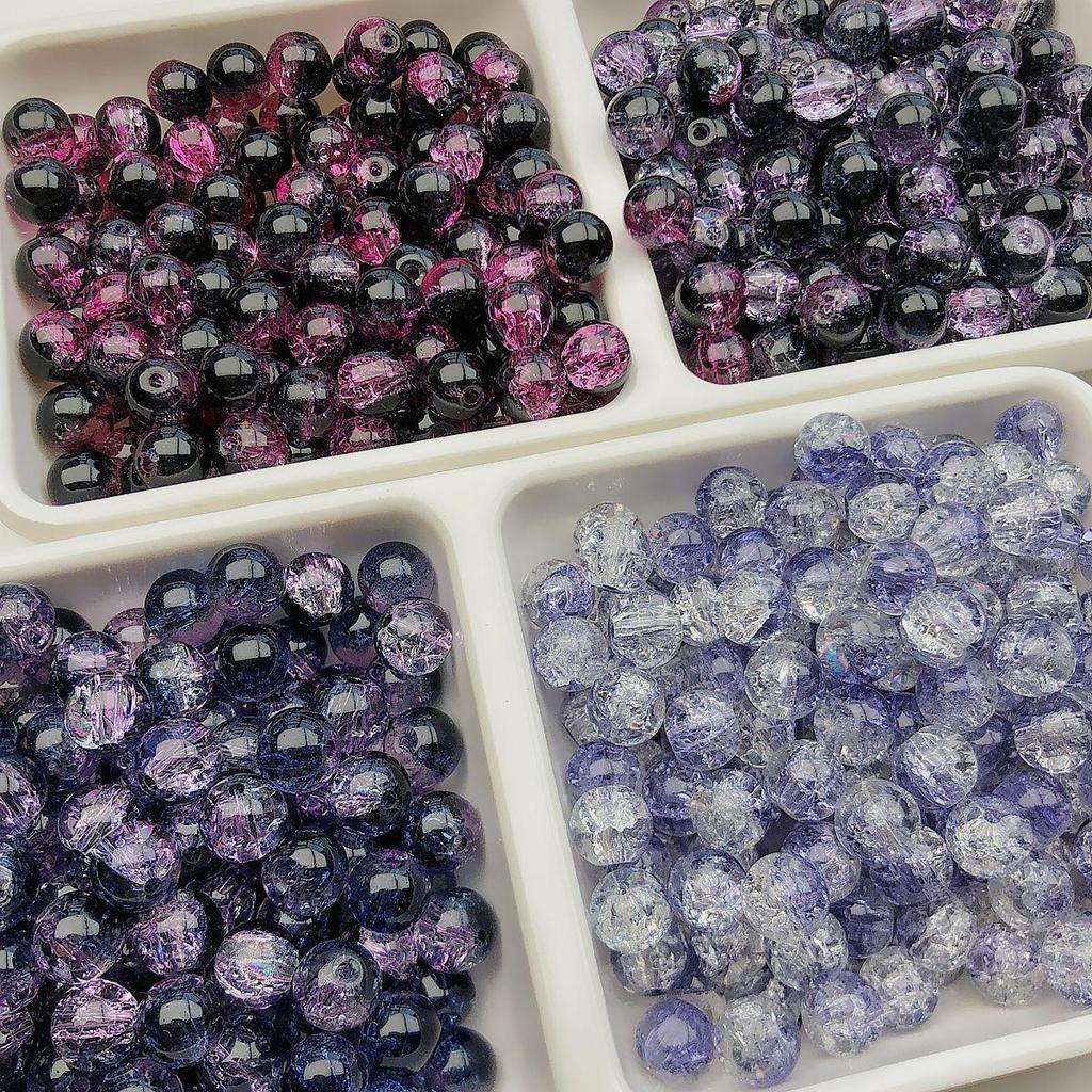 Purple Lampwork Glass Beads: Imitation Jade Fragments for DIY Jewelry Making