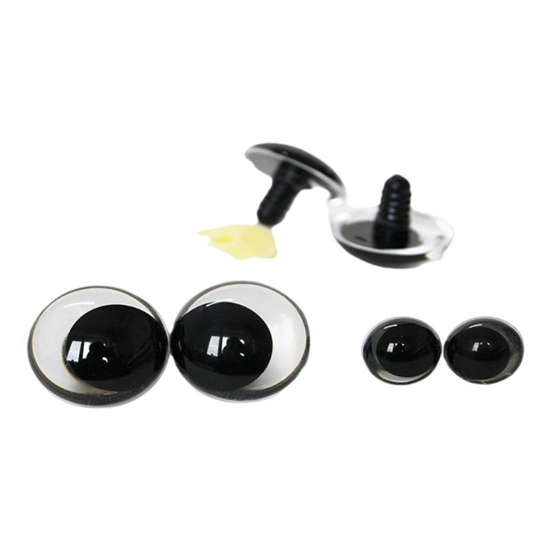 10x Natural Looking Doll Eye Plastic Flat Eyes With Screw Back for Craft Figure Doll And Model Making Accessories
