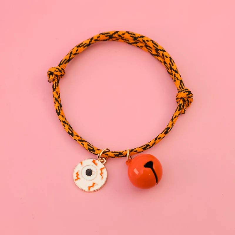 Halloween Pet Collars, Hand Woven Pumpkin Ornaments, Dog and Cat Collars