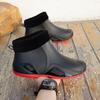 Men's Outdoor Fashionable Short Tube Waterproof And Anti Slip Wool Rain Shoes