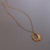 Style Irregular Hollow Geometric Pendant Necklace Women'S Titanium Steel Plated 18K Gold Clavicle Chain P1050