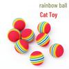 Rainbow Cat Toy Ball - 3.5CM Elastic Foam, Seven Colors, Perfect for Playful Pets