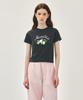 Malittepeulangsowajeobeo W Lemon Graphic Slim Crop Tee Charcoal