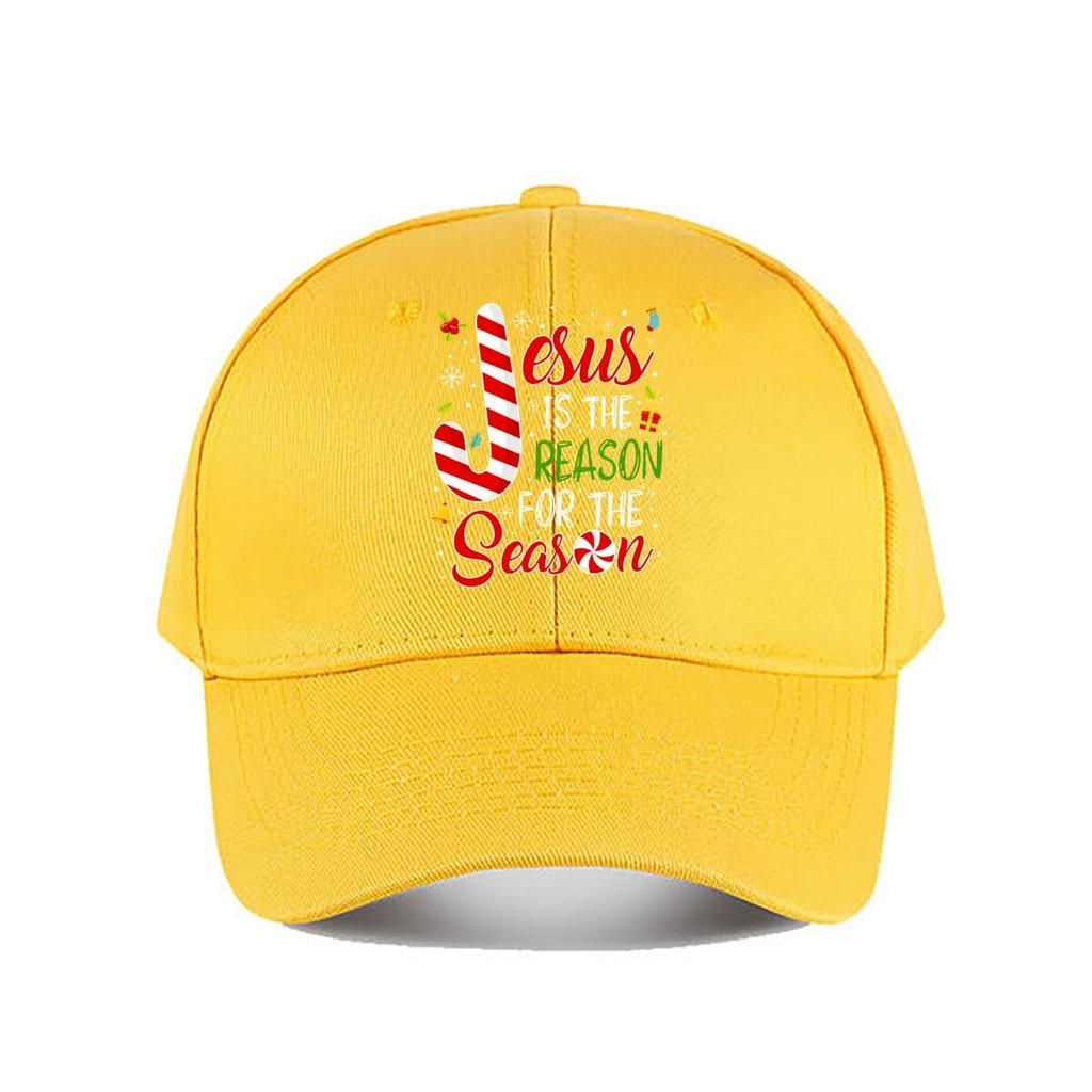 Jesus Is The Reason Christmas Candy Cane Decor Baseball Cap Fashion Unisex Sunhat Womens Outdoor Sports