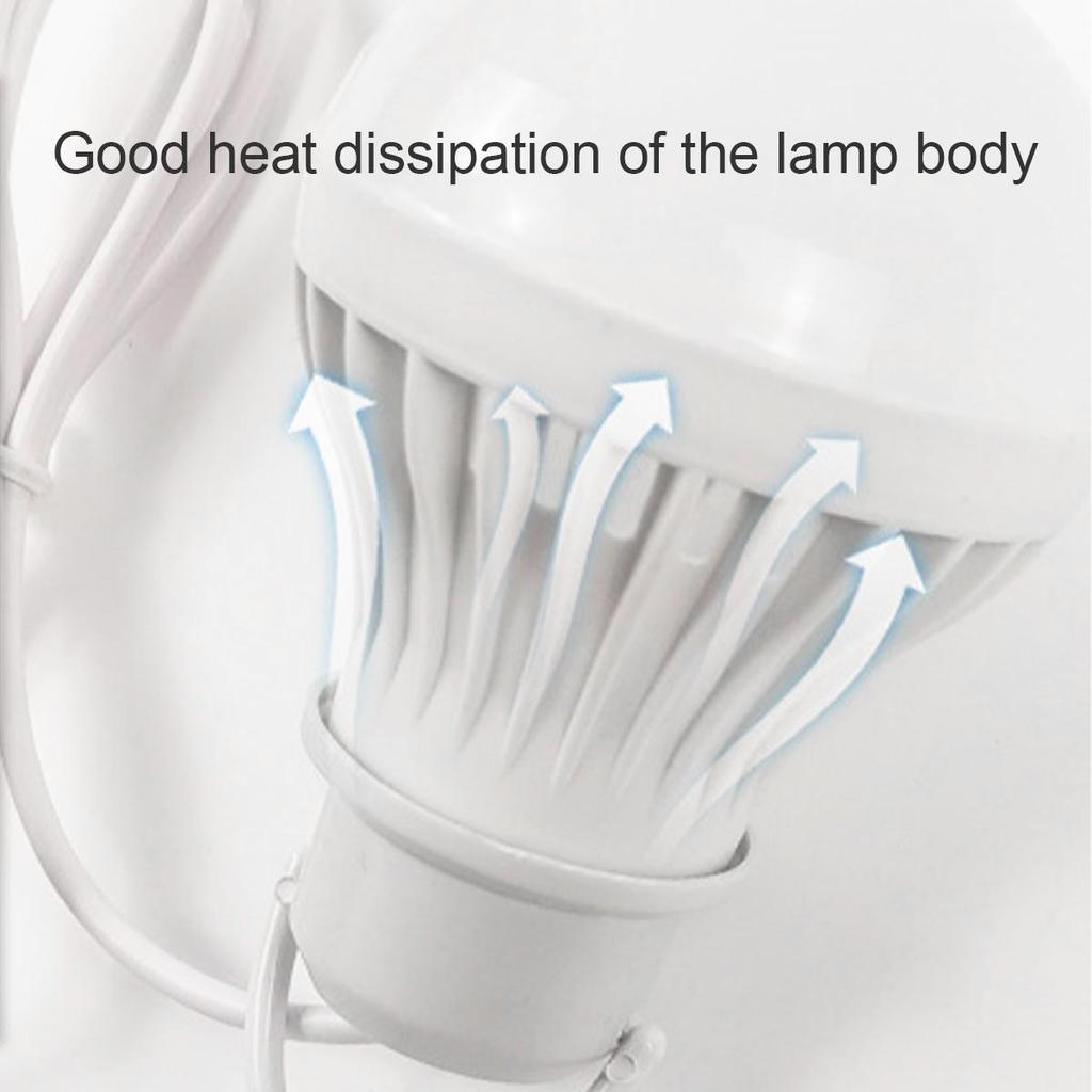 Usb Led Camping Lamp 3w 5w 7w 9w 12w With 1.2m Clip Line Room Light 5v Bulb Milky Cover Table Eye/protection Usb-adapter-powered