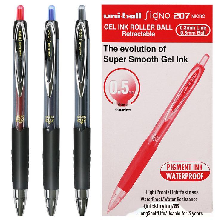 Mitsubishi UMN-207 Quick-Dry Water-Resistant Gel Pen 0.5mm for Exams