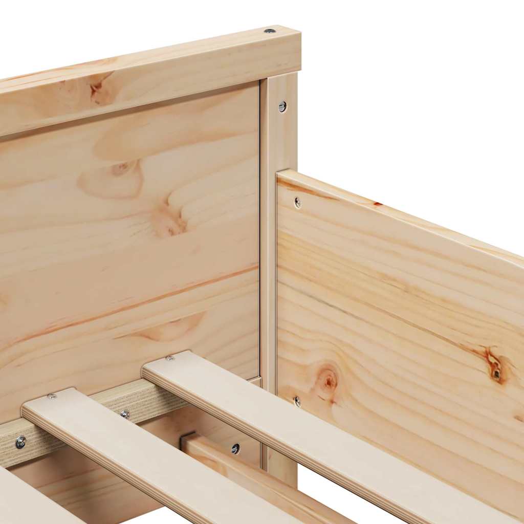 Brown Bed Frame with Headboard 80 x 200 cm Engineered Wood
