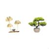 Sculpture Bookshelf Ornament Modern Home Decor Collectibles Artificial Bonsai Tree Greenery Faux