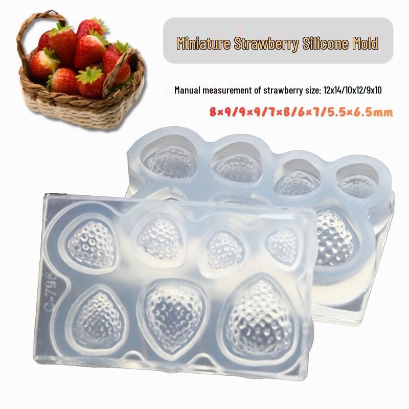 Strawberry Silicone Mold for Mini Dollhouse Clay & Resin DIY Projects