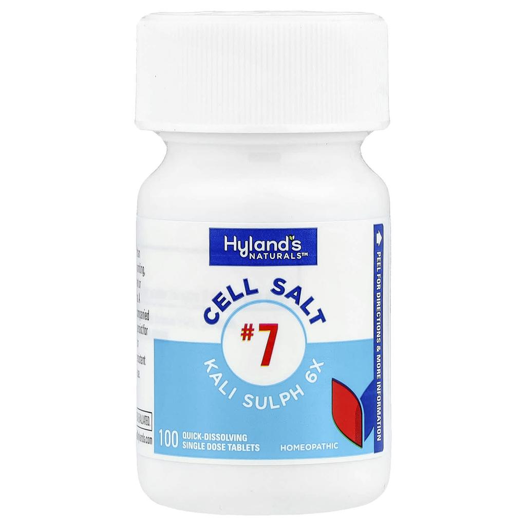 Hyland'S Naturals, Cell Salt #7, Kalisulf 6X, 100 Fast Dissolving Single Tablets