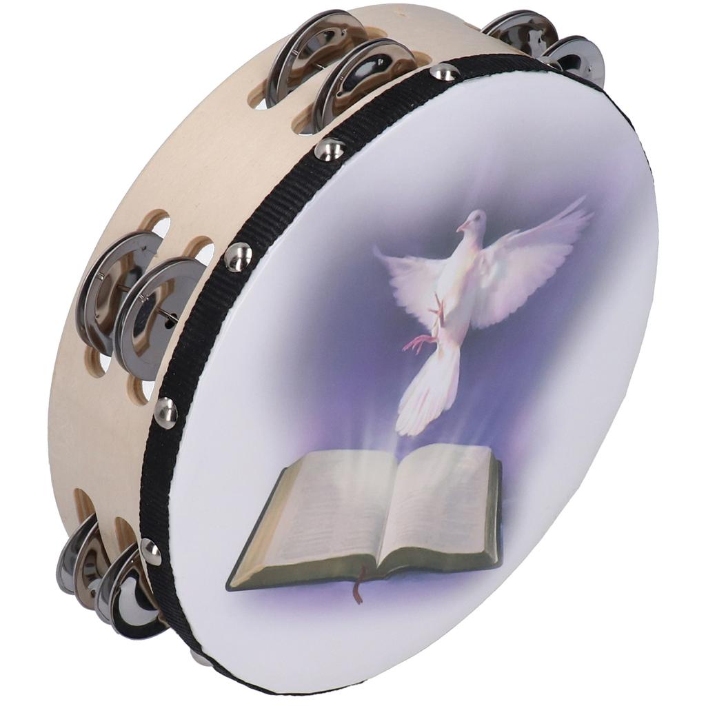 8 Inch Handbell Tambourine Clap Drum Row Jingle Double Layer Percussion InstrumentBible and Pigeon