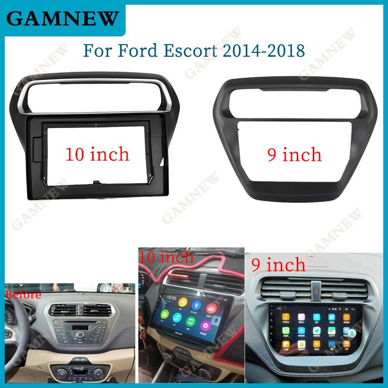 9 10 Inch Car Frame Fascia Adapter Decoder Android Radio Dash Fitting Panel Kit For Ford Escort 2014-2018