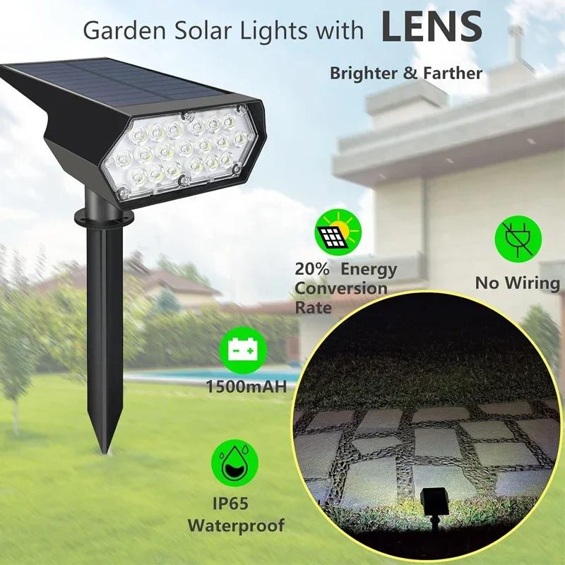 LED Solar Lights Outdoor Waterproof IP65 Lawn Lamp Landscape Spotlights 2Modes Solar Powered Light for Yard Garden Patio Walkway