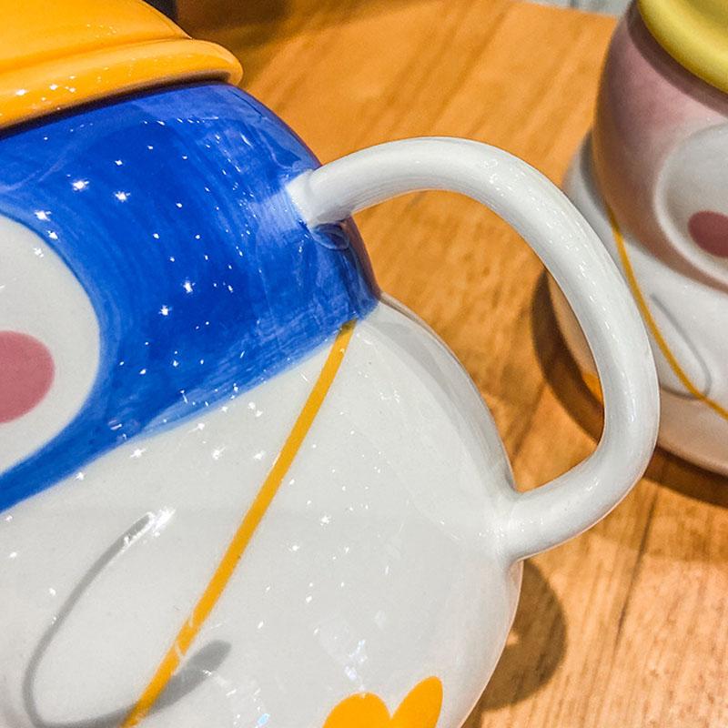 480ml Personalized Coffee Mug For Women Girls Cute Penguin Ceramic Mug With Spoon And Lid Lovers Birthday Thanksgiving Day Gifts