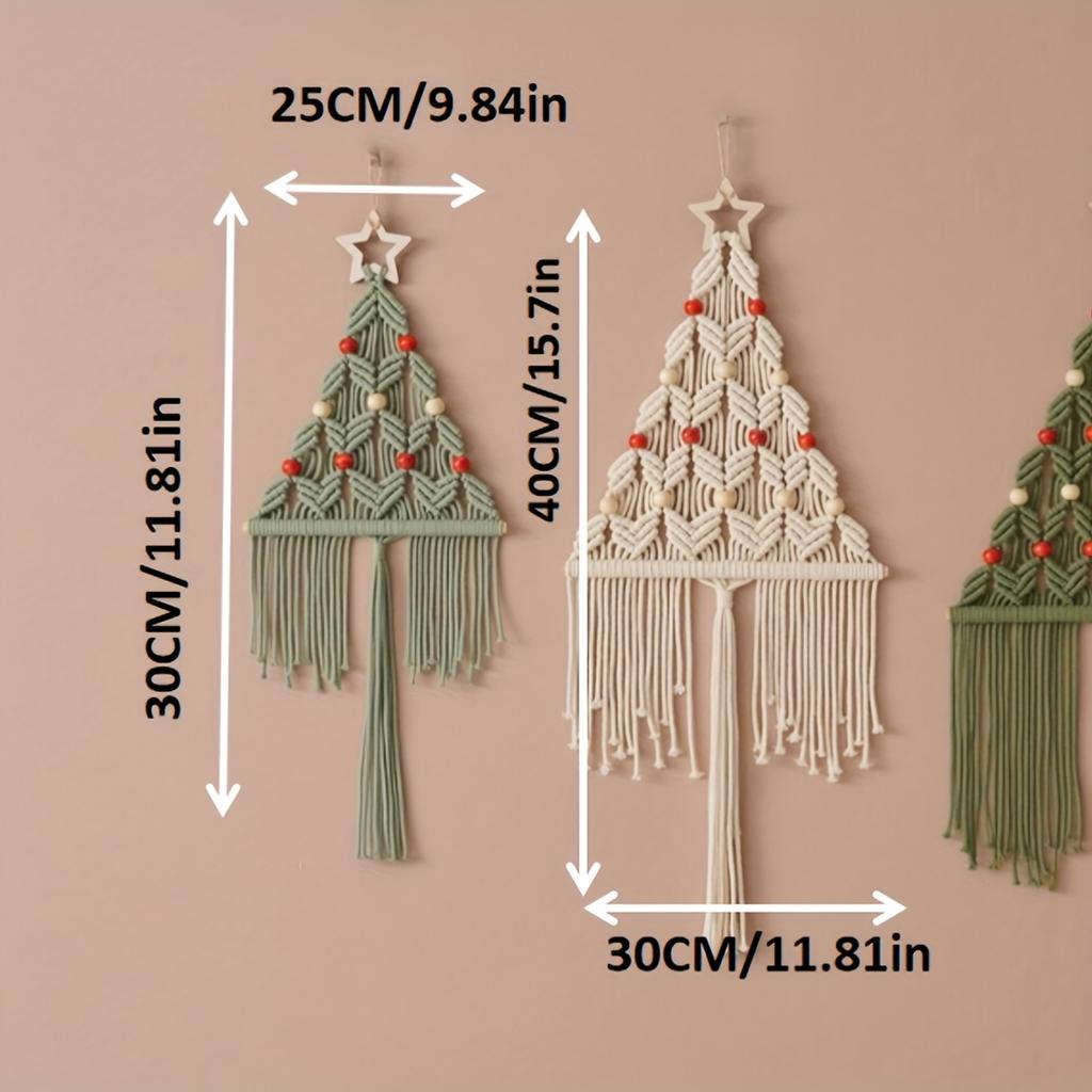 2pcs Woven Christmas Tree DIY Kit, Woven Wall Hanging, Includes Patterns and Video Tutorial, Christmas Tree Wall Decor, Christmas Wall Decor