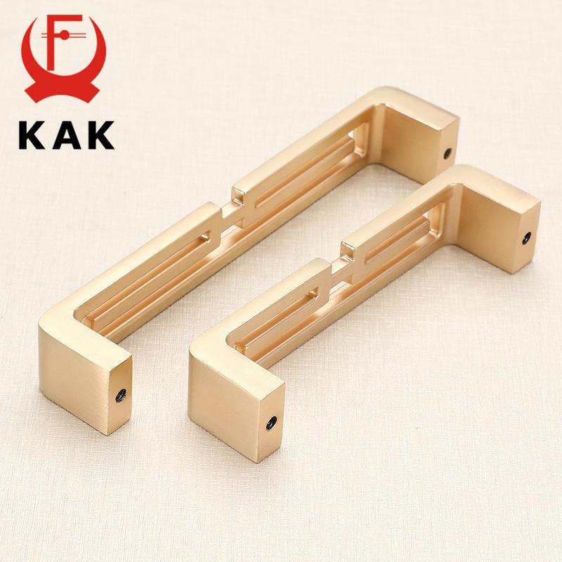 KAK Gold Cabinet Knobs and Handles Luxury Gold Kitchen Cupboard Door Pulls European Drawer Furniture Handle Hardware