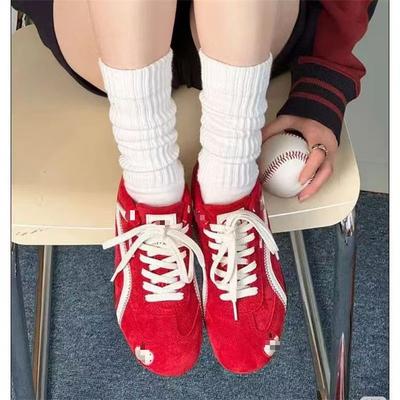Lace-up Mesh Board Shoes Spring and Summer New Color Matching Casual Sports Shoes Advanced High and Low Help German Training Shoes