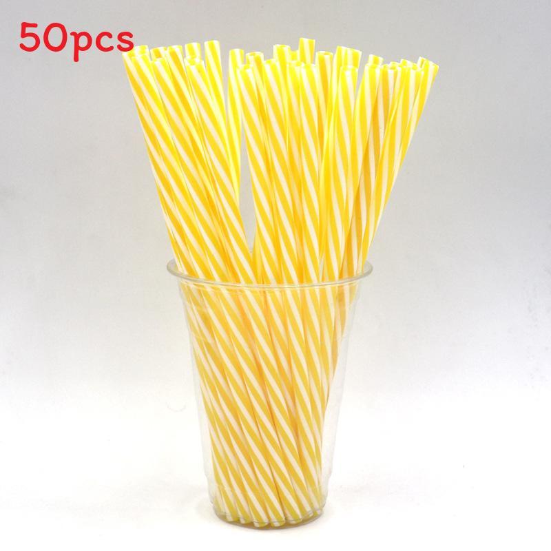 Plastic Rainbow Striped Drinking Straws With Twist Design For Party And Beverage Use