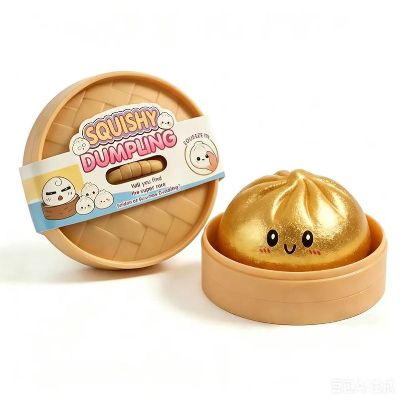 Nieuwe Glitter Dumpling Glitter Dumpling Squishy met Doos Dumplings Sensorisch Knijpspeelgoed voor Stressverlichting S