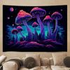 Neon Mushroom Tapestry Polyester Fiber Dreamy Forest Wall Hanging Bedroom Dormitory Room Decoration Home Decoration