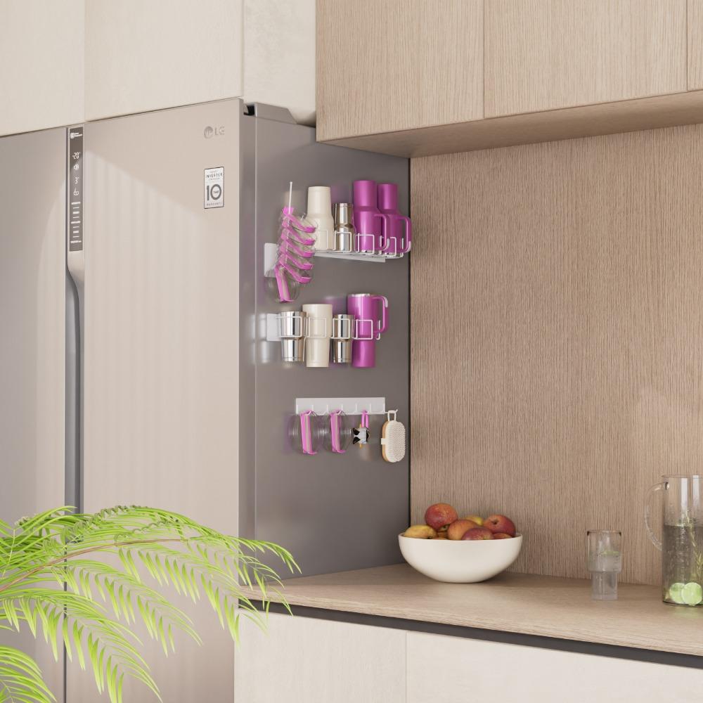 New Magnetic Cup Holder Practical Carbon Steel Water Bottle Organizer Cup Storage Organizer Holder Refrigerator