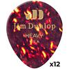Dunlop 485P05HV Genuine Celluloid Teardrop Tortoiseshell Heavy X12 Picks