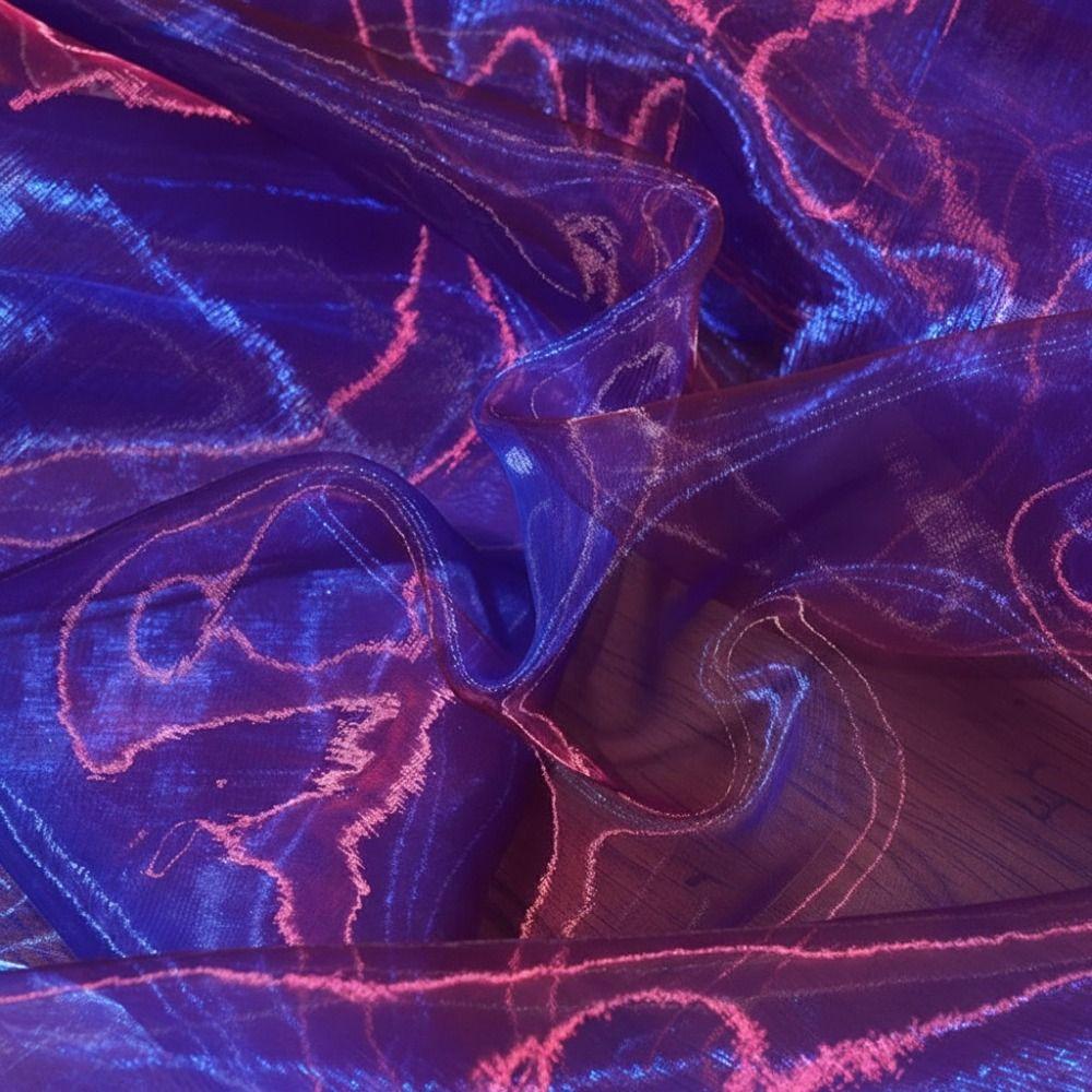 100x150cm Dwukolorowa Tkanina Gradientowa Kolorowa Lekka Tkanina Szyfonowa Przezroczysta Cienka Siatka Organzowa Dekoracyjny Brzeg