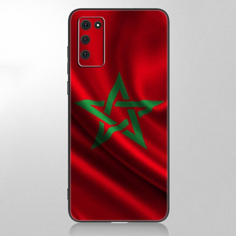 Morocco Flag Coat Of Arms Case For Samsung Galaxy A12 A02S A22 A32 A52 A72 A71 A51 A41 A31 A21 A11 A50 A70 A10S A20S Black Cover